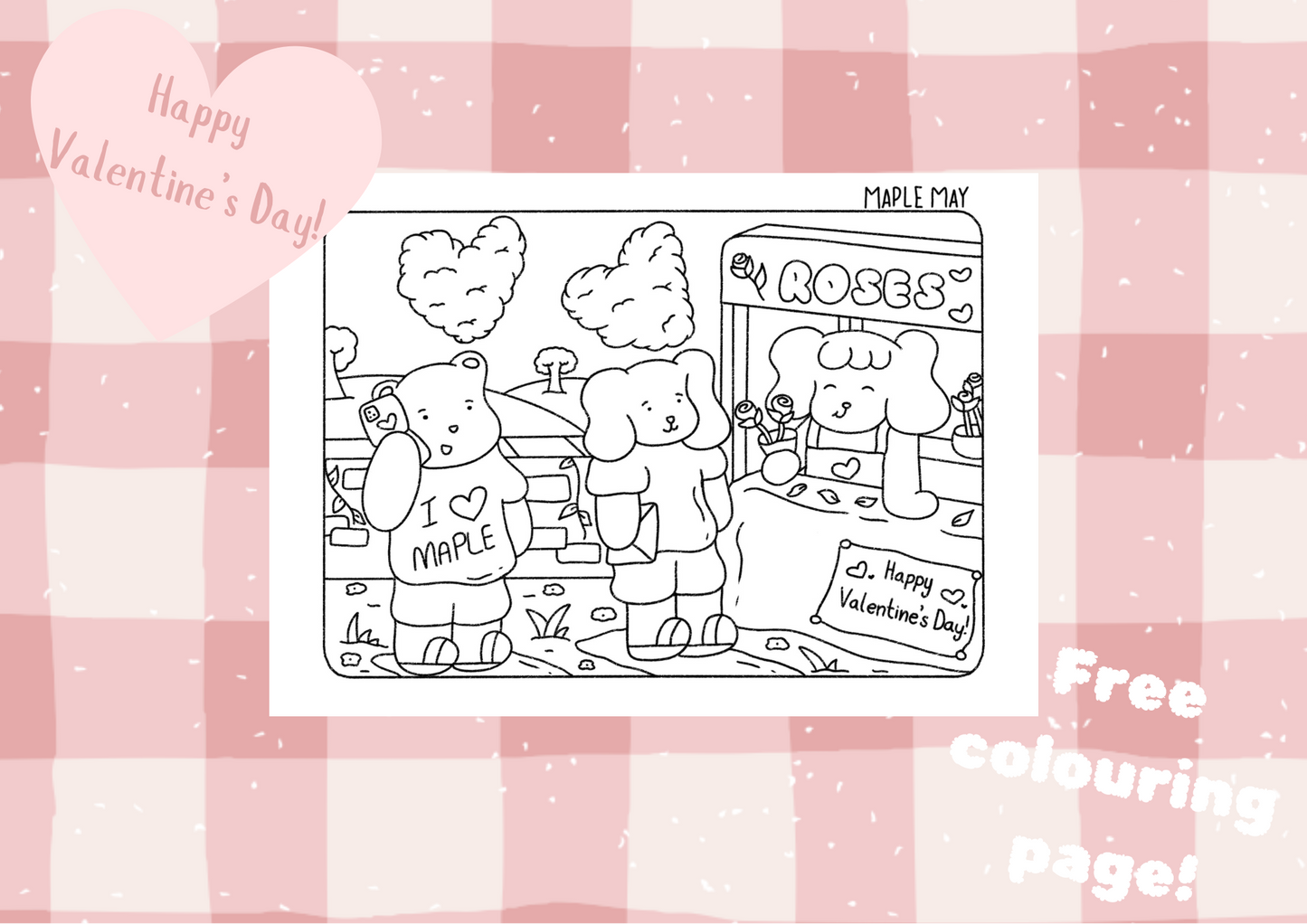 Valentine's Day Colouring Page - Digital Download