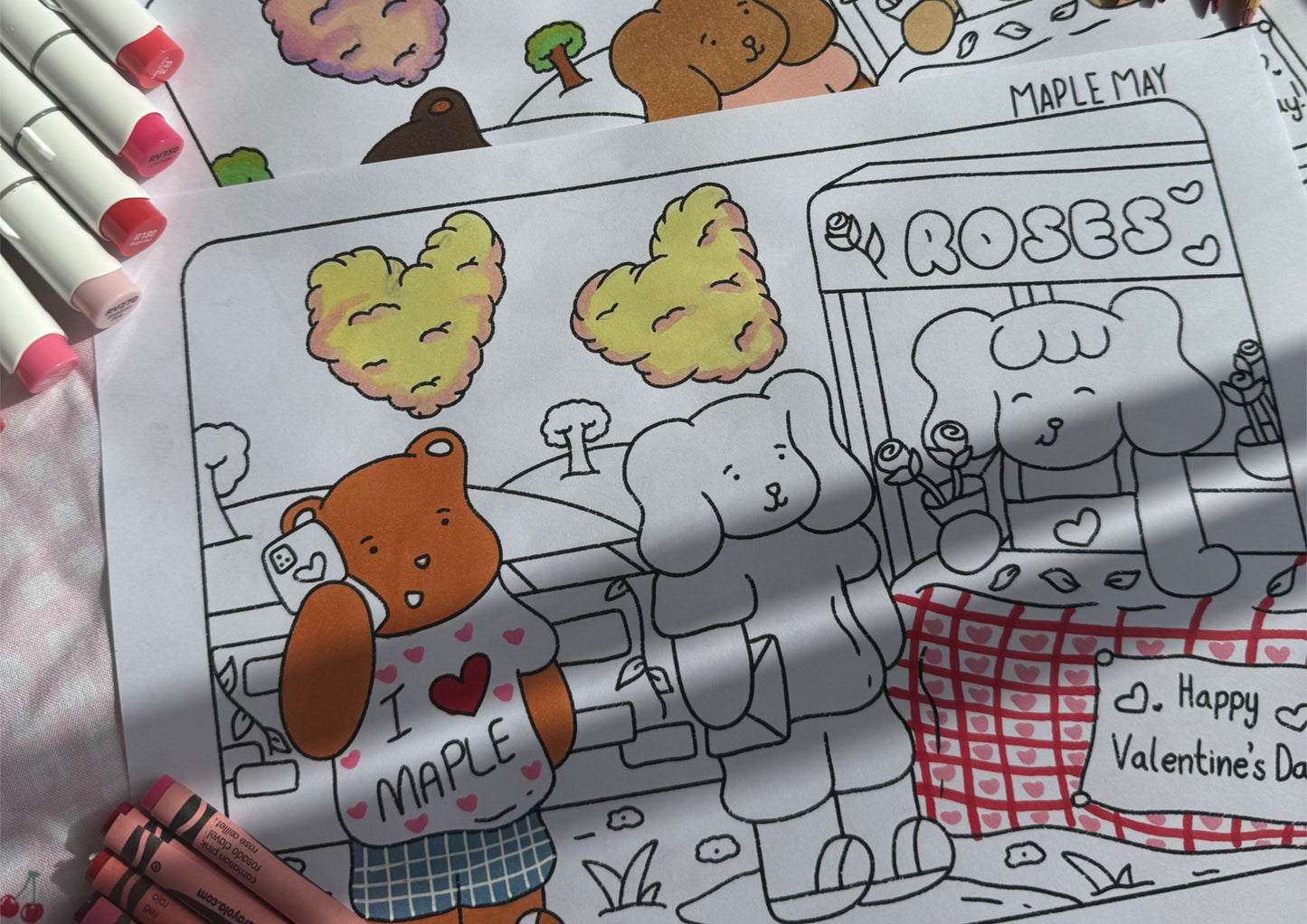 Valentine's Day Colouring Page - Digital Download
