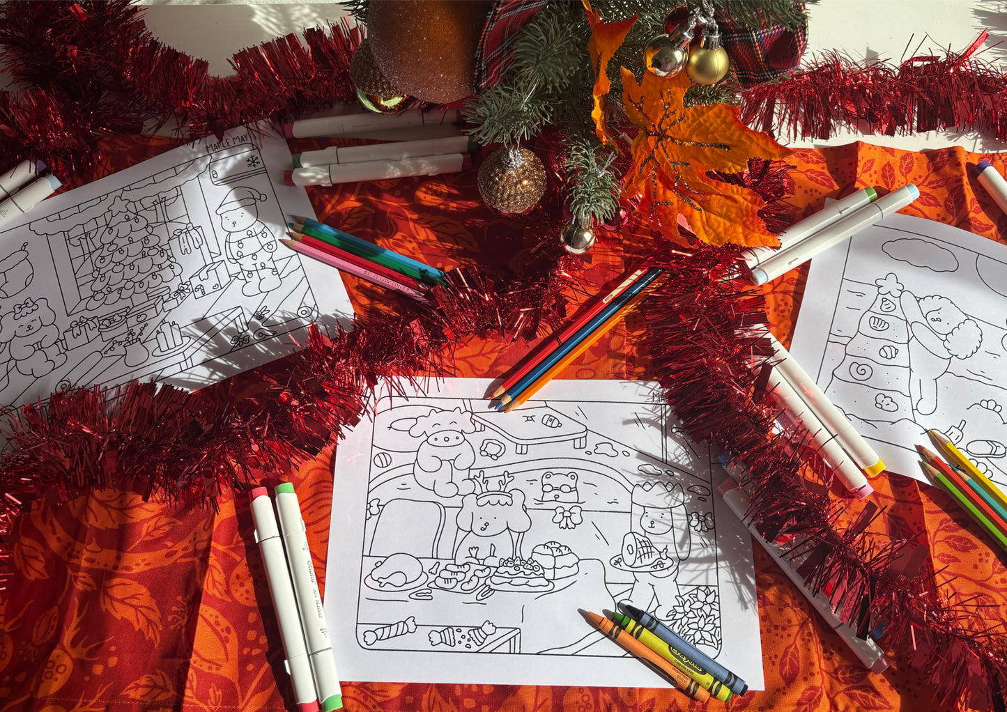 Summer Christmas Colouring Pages - Digital Download