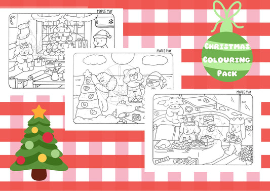 Printable Summer Christmas Colouring Pages